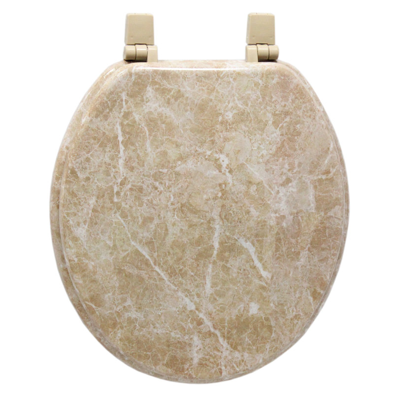 Trimmer Marbleized Molded Wood Round Toilet Seat & Reviews Wayfair